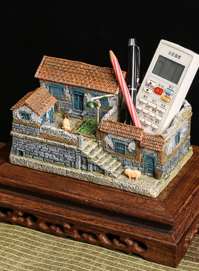 怀旧复古摆件客厅茶几庭院装饰工艺品桌面微景观摆设老房子模型