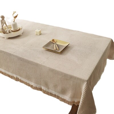 Waffle Weave Dustproof Cover Bedside Table Cloth Table Mat