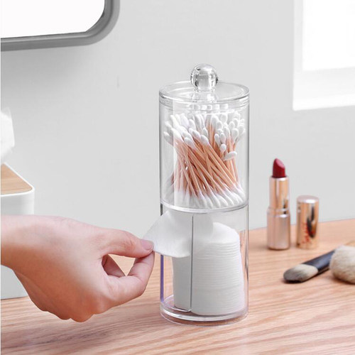 Storage Box Acrylic Multifunctional Round Qtip Storage Box C