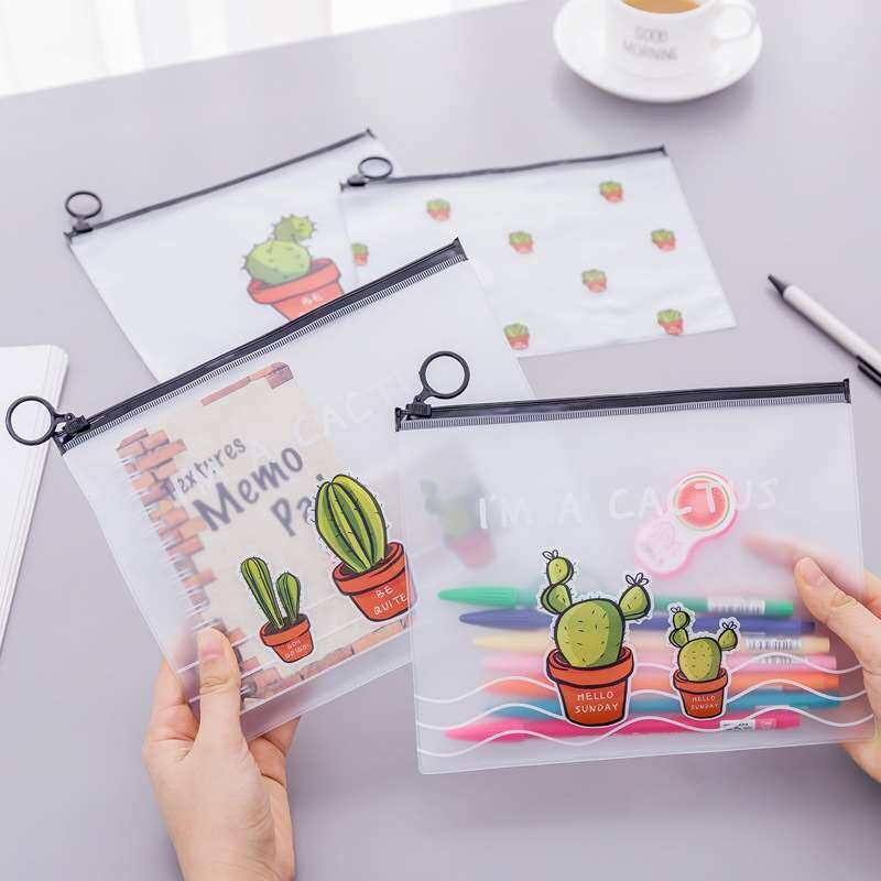 Unicorn Frosted Pencil Case Stationery Bag Large Capacity Tr图片