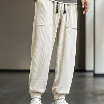 Spring Autumn Corduroy Sweatpants Men Baggy Joggers Fashion