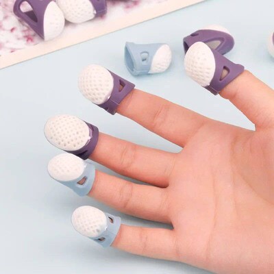 1Pcs  Silicone Thimble Anti-tying Finger ver Thimble Cross-s