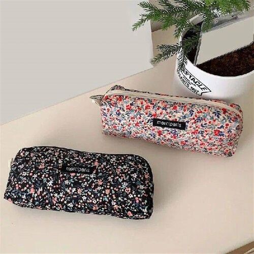 Women Flower Cosmetic Bags Girl Pencil Case Embroidery