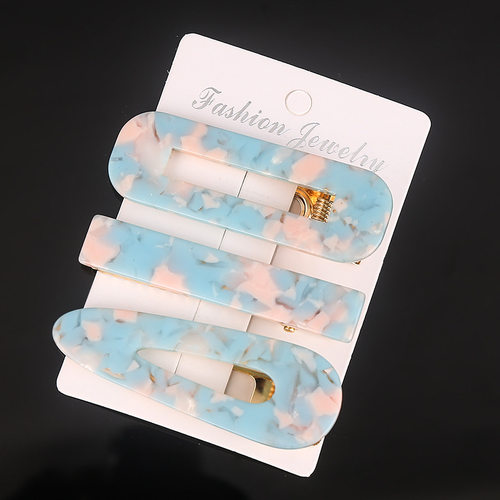 1/2/3 PCS Women Fashion Leopard Acetate Geometric Hair Clips