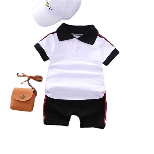 Boys Twopiece Collared Short Sleeve Set for Toddlers Summer