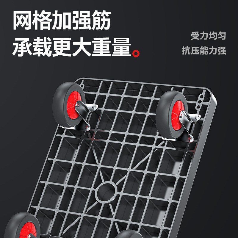 Folding handcart, small cargo cart, warehouse trailer, porta - 实物图