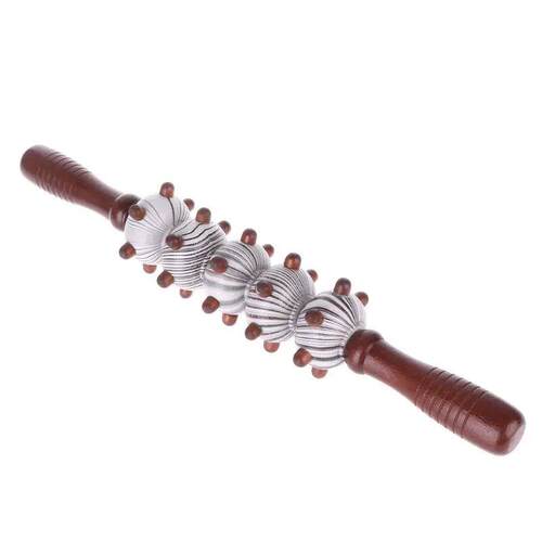 Manual Wooden Fascia Massage Roller Handheld Cellulite Trigg