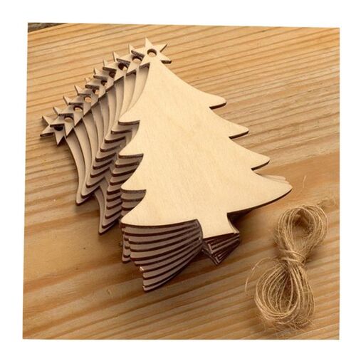 10pcs/pack Wooden Snowman Elk Hanging Christmas Decorations