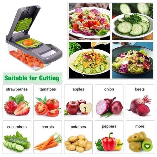 16pcs/Set Vegetable Chopper Onion Chopper Handle Food Grate