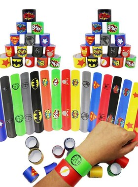 10 Pcs Super hero Slap Bracelets- Pinata Toy Loot/Goodie Bag