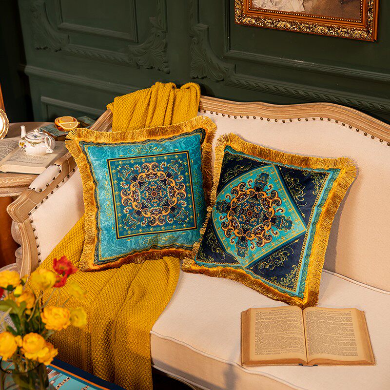 奢华欧式流苏抱枕客厅沙发靠垫面天鹅绒短毛绒抱枕床头靠枕垫,居家布艺,靠垫/抱枕,淘宝优惠券,粉丝福利购,淘宝优惠卷