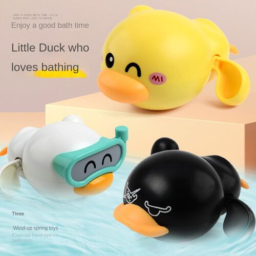 Cute Baby Clockwork Little Yellow Duck Baby Bath Toys Childr
