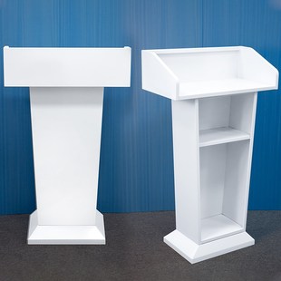 物业前台接待台烤漆不锈钢迎宾台酒店宣讲会议室演讲台讲台发言台