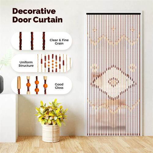 90x208cm 31 Line Retro Wooden Bead Curtain Blinds Door Curta