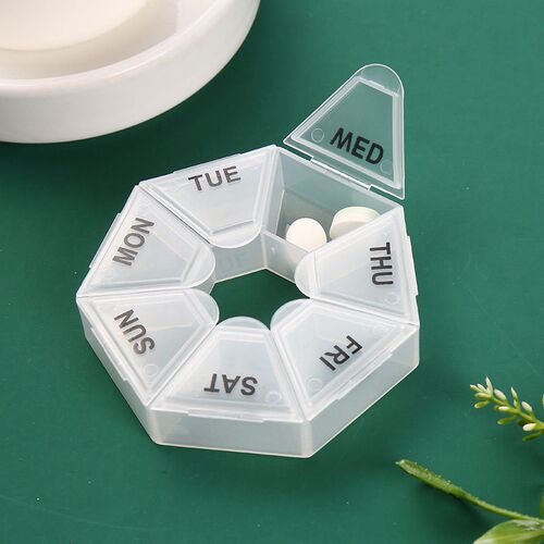 2Pcs/set Pill Case 7 Days Tablet Candy Box Portable Storage
