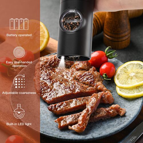 Automatic Electric Mill Pepper And Salt Grinder With LED Lig