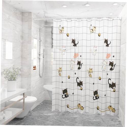 The bathroom shower curtain checkered PEVA Environmental