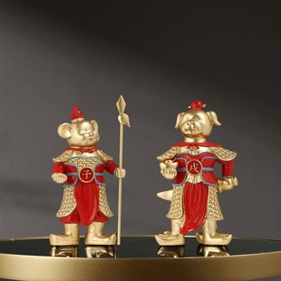 龙年十二生肖摆件全酒柜软装 天兵天将鼠牛虎兔龙蛇马羊猴鸡狗猪