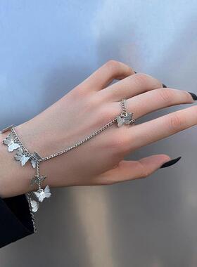 Cool Cute Link Chain Butterfly Ring For Women Personality Op