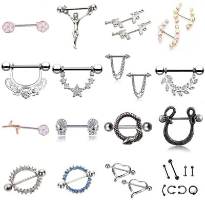 2021 1/2Pcs Body Piercing Jewelry Titanium Nipple Piercing H