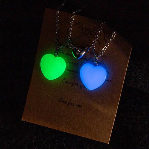 2 PCS/Set Fashion Couple Luminous Glowing Beads Pendant Neck