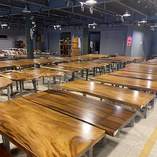 南美胡桃木奥坎巴花鸡翅木红塔利柚木实木原木大板自然边茶桌餐桌