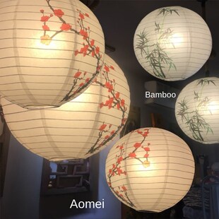 16inch 40cm Printed flower Round Chinese Style Paper Lantern