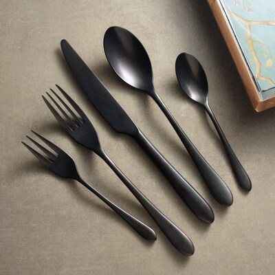 Blue Black Cutlery Set Steak Knife Coffee Spoon dinner set