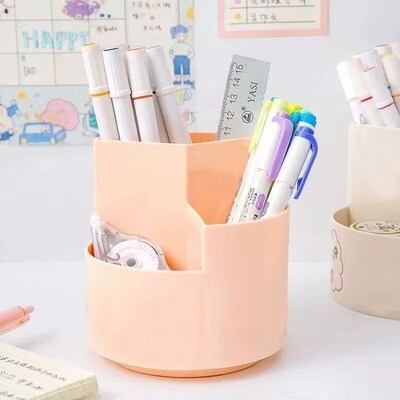 1pc Rotating Pen Holder, Office Student Desktop Pen Storage