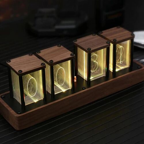 Nixie Tube Clock Colorful LED Digital table Clock USB Powere