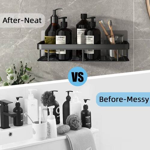 Bathroom Shelf Makeup Storage Organizer Aluminum Alloy Shamp