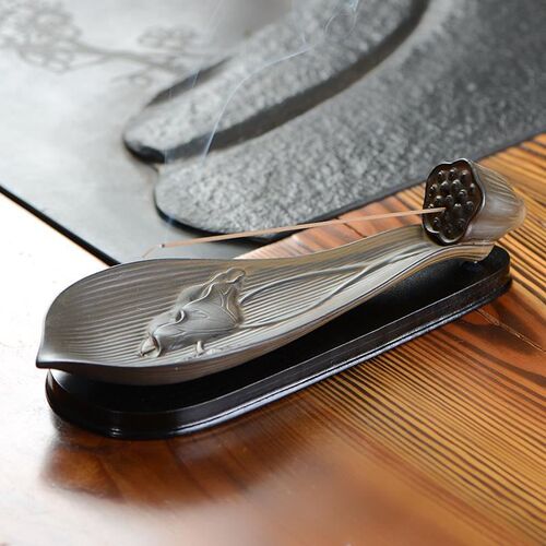 lotus incense ceramic zen line incense burner home horizonta