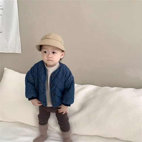 2024 Winter New Baby Long Sleeve Warm Coat Plus Velvet Thick