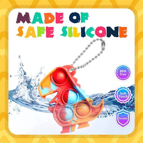 12/36Pcs Dinosaur Party Favors Pop Keychain Fidget Toys Bulk