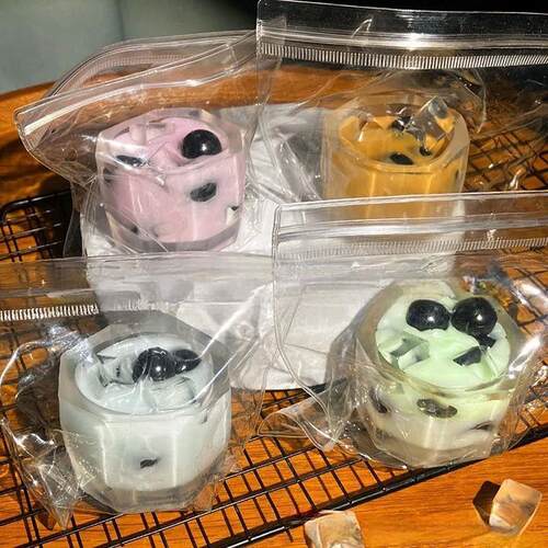 1Pcs Handmade Pearl Milk Tea Cup  Slow Rising Sss Relieving