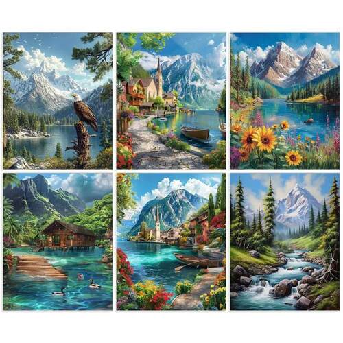 New Arrival Diamond Painting House Cross Stitch Landscape Di