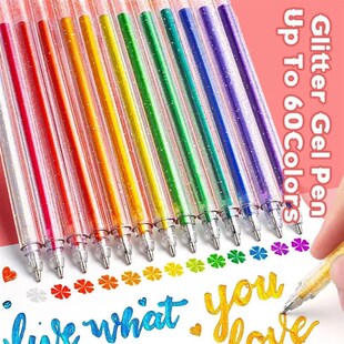 8/48/60Colors Glitter Gel Pen Handwriting Shiny Highlighter