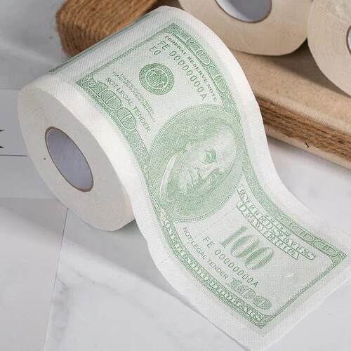 1 Roll 500 EUR Bill Toilet Paper Decoration for Home Rolling