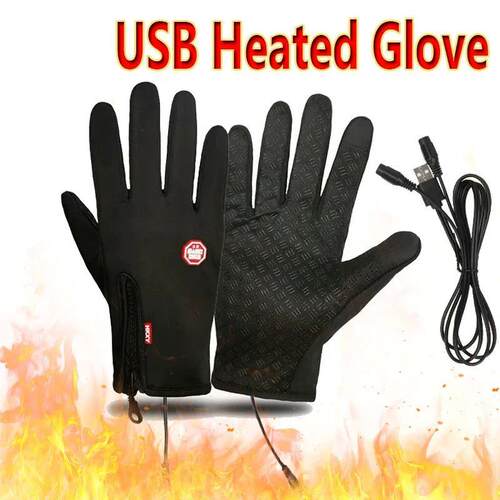 USB Electric Heating Touchscreen Gloves Winter Warm Men Wome