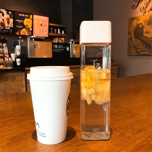Plastic Frosted Square Transparent Bottle Portable Water New