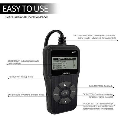 Universal Scanner Car Engine Fault Code Reader E-O-B-D O-B-D