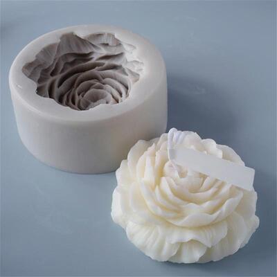 Large Peony Lotus Tulip Flower Candle Mold Handmade Soap