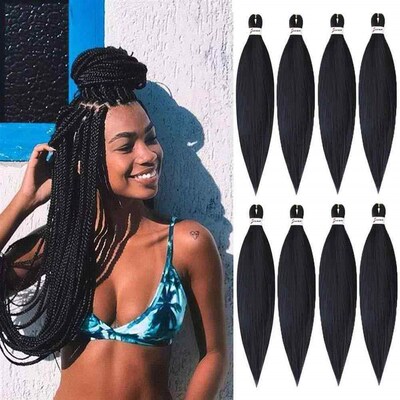 pre stretched braiding hair crochet afro braids extensions