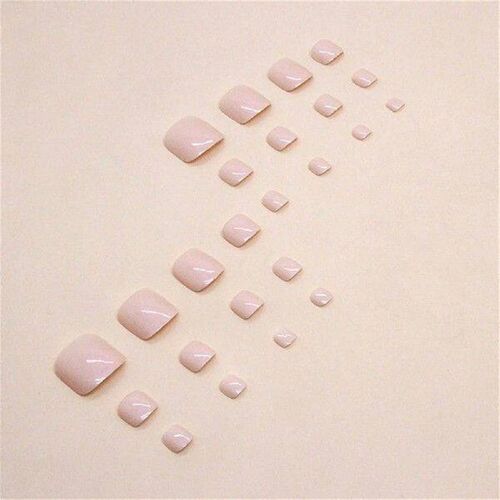 Aurora Style Press-on Toe Nail Solid Color Short Square