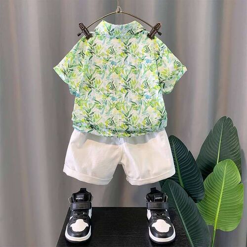 Boys Summer Suit New Childrens Fashionable Short-sleeved S