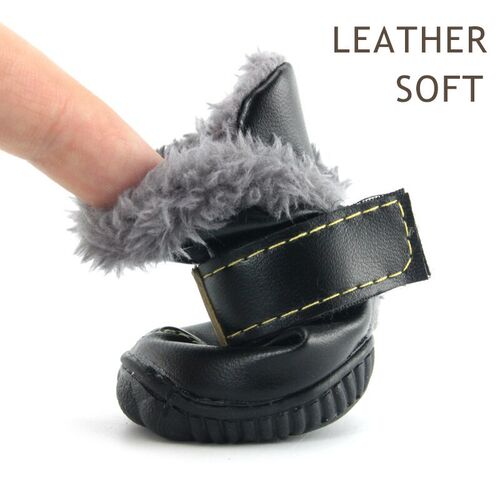 Winter Pet Dog Shoes Warm Snow Boots Waterproof Fur 4Pcs/Set