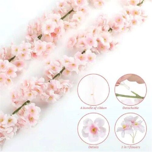1.8m Artificial Flowers Cherry Blossom Sakura Garland Silk