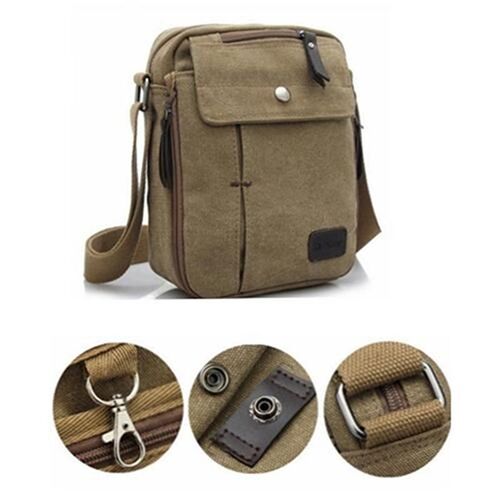 Mens Vintage  Rucksack Crossbody Bag Zipper Shoulder Messen