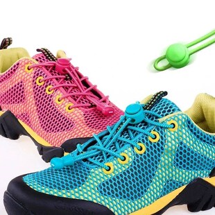 1 Pair 22 Color Elatic Shoelace Round Locking No Tie Shoe La