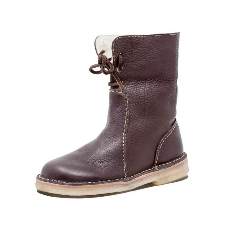 Women Snow Boots for Woman Winter Fur Plush Lace Up Boots Fe图片